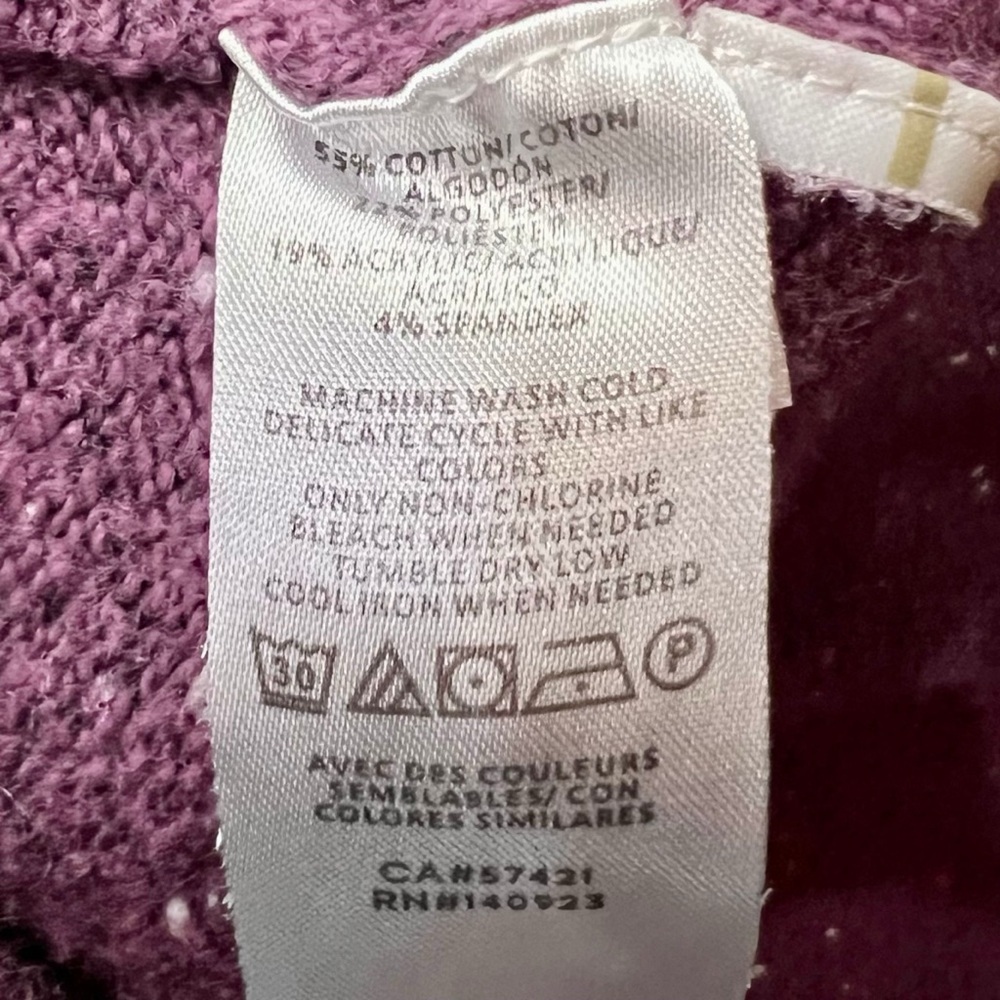 LOFT Purple Sparkle Turtleneck Sweater XS - Picture 3 of 4